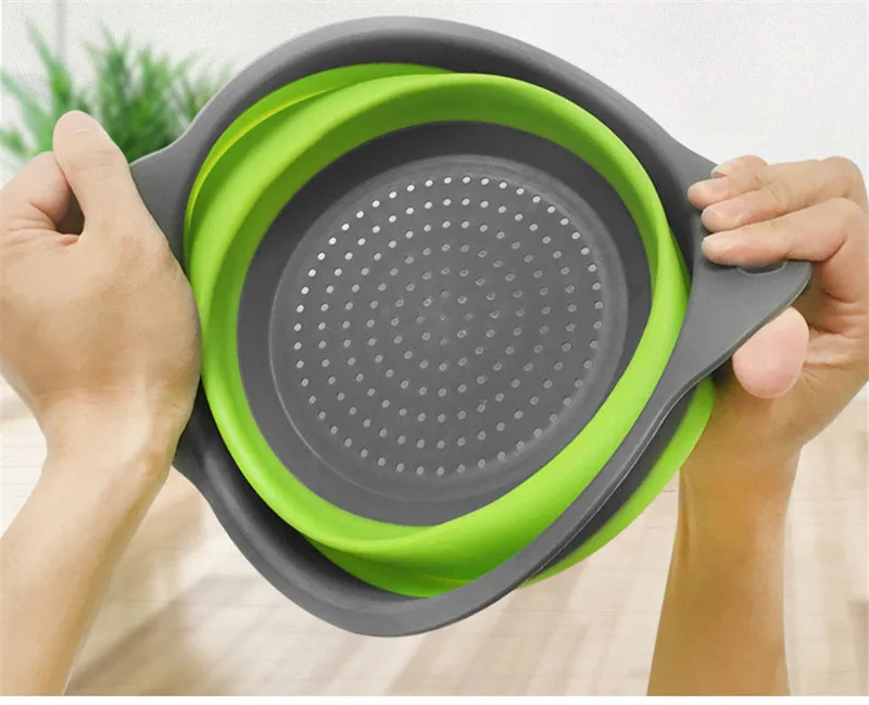 Квадратная сливная корзина Силиконовый складной сливной инструмент с ручкой