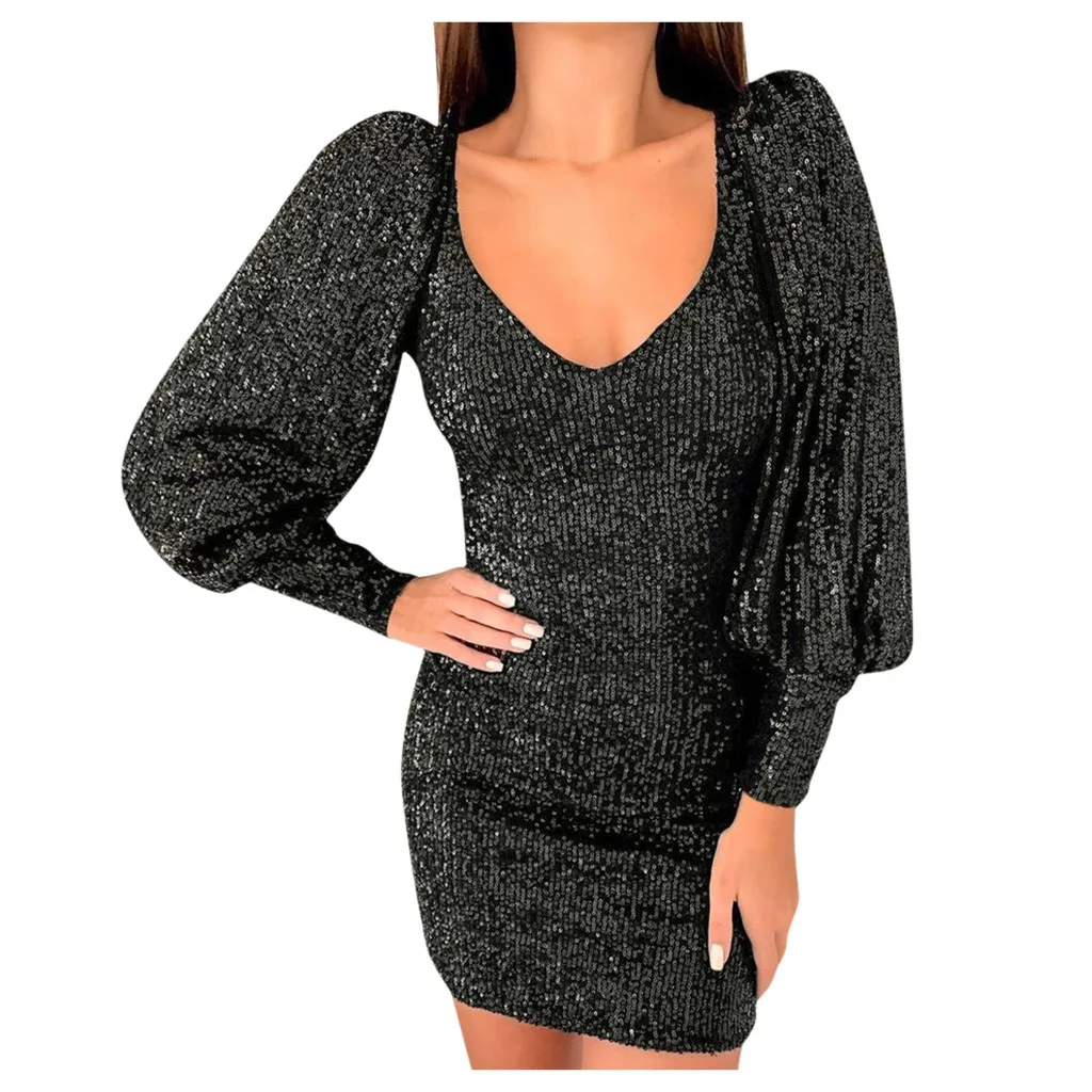 Женское сексуальное мини платье для вечеринки 2019 женское модное блестящее с