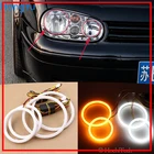 Двухцветный светодиодный указатель поворота, для Volkswagen VW Golf MK4 R32 VR6 CABRIO A4 1998-2004 хлопок, ангельский глаз