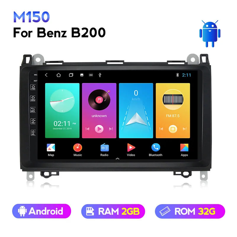 Автомобильный мультимедийный плеер HD 4G LTE Android 10 2 Din GPS Авторадио для Mercedes Benz B W245 B150