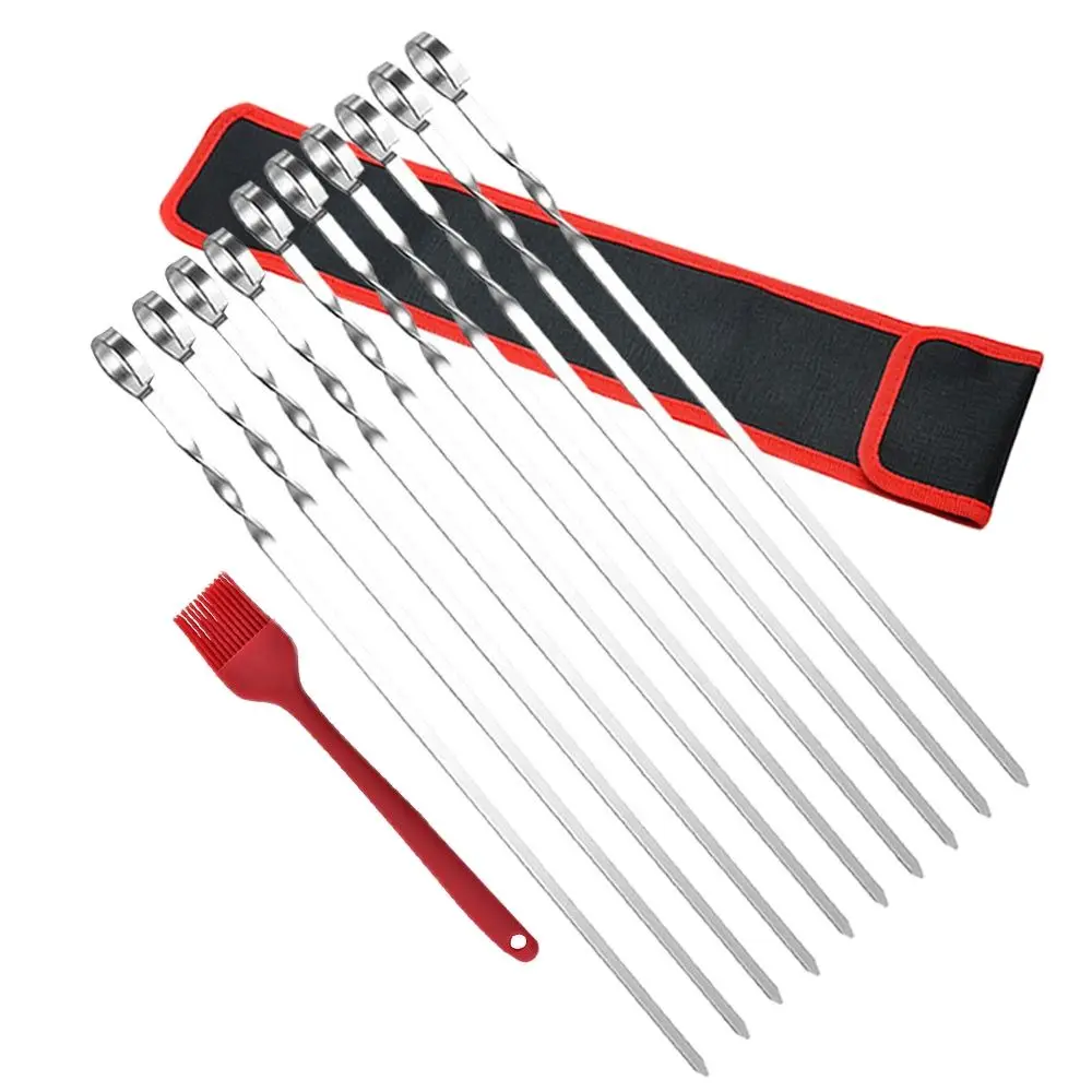 

6/10Pcs Barbecue Meat String Skewers Chunks Of Meat Stainless churrasqueira Roast Stick For BBQ Outdoor Picnic Sets Roast Forks