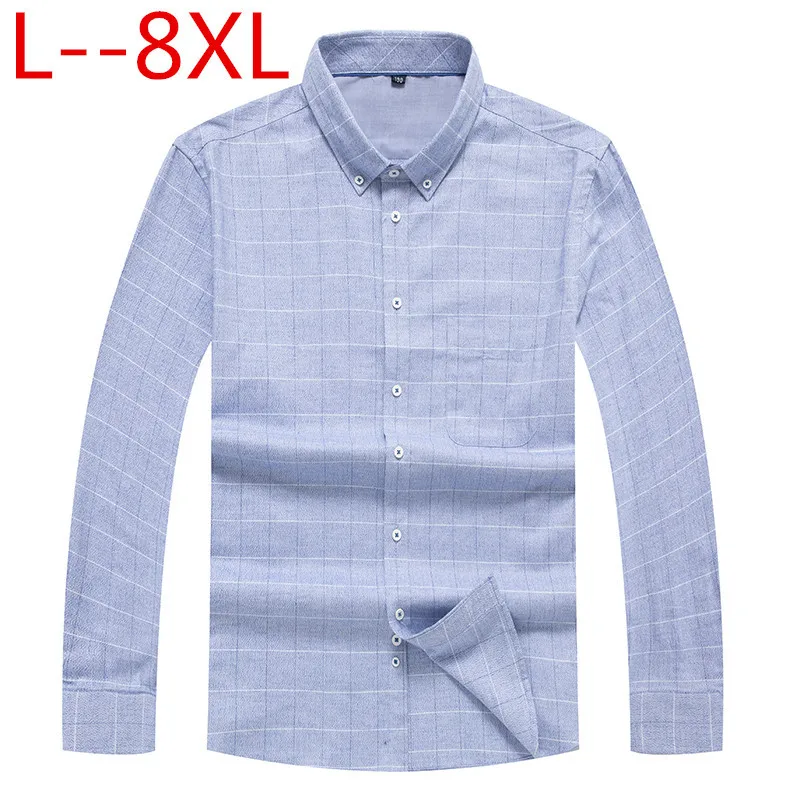 Рубашка мужская повседневная с длинным рукавом 100% хлопок в клетку Классическая
