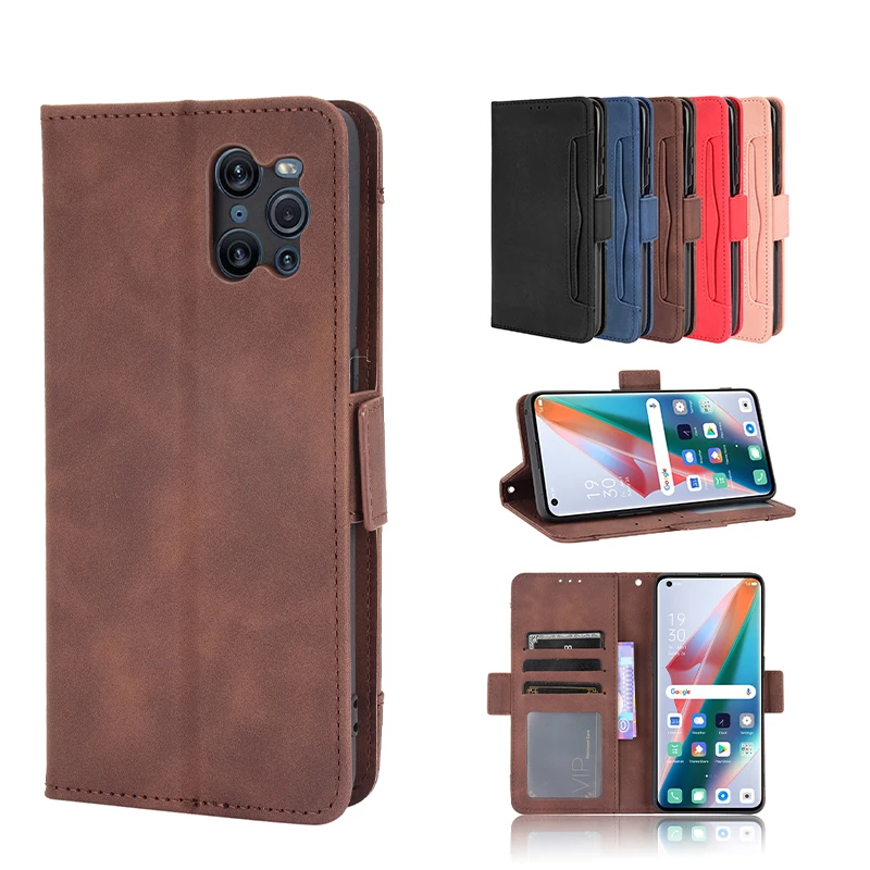 

Solid Color Ultra Thin Flip Leather Case For OPPO A72 A73 A74 A91 A92 A93 A94 Bracket Card Slot Wallet Shockproof Cases Cover