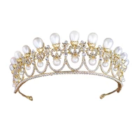 retro vintage european pearls crystal tiara crown princess diana headdress wedding hair accessories bridal jewelry