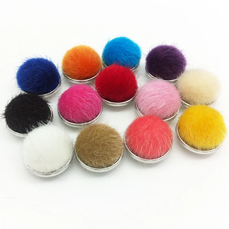 

CA899 DIY Hairy snap button jewelry for snap bracelet (fit18mm 20mm snap)