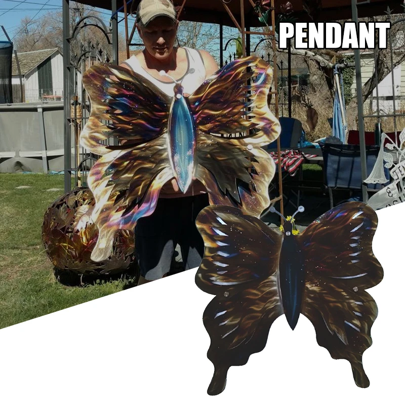 

Large Metal Colourful Butterfly Garden Decoration Wall Hanging Art Ornament for Living Room Bedroom Courtyard Hanging Decoration