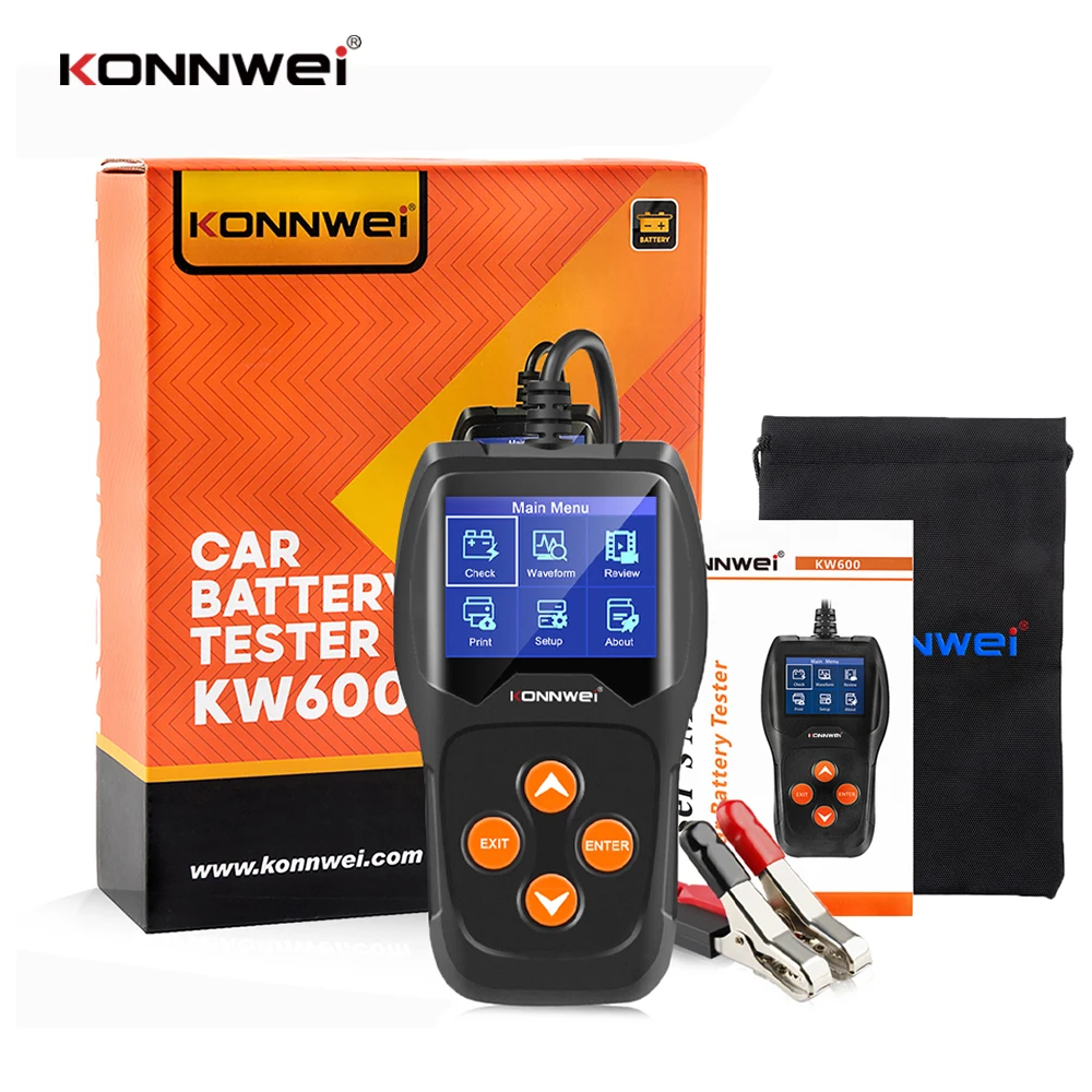 

KW600 Car Battery Tester 12V 100 to 2000CCA 12 Volts Battery tools for the Car Quick Cranking Charging Diagnostic NEW