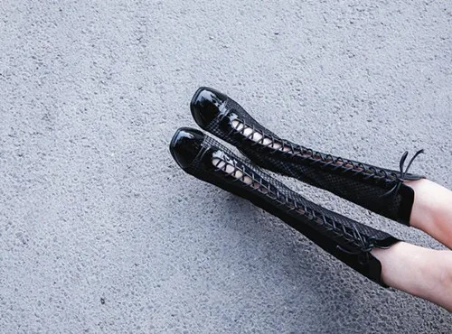 Бренд Chentel/сетчатые ботильоны для женщин на среднем каблуке черные высокие