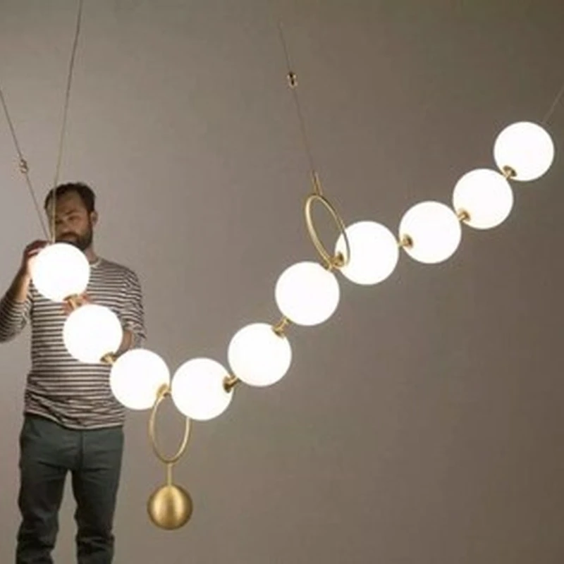 Современный светодиодный стеклянный абажур светильник подвесные светильники в