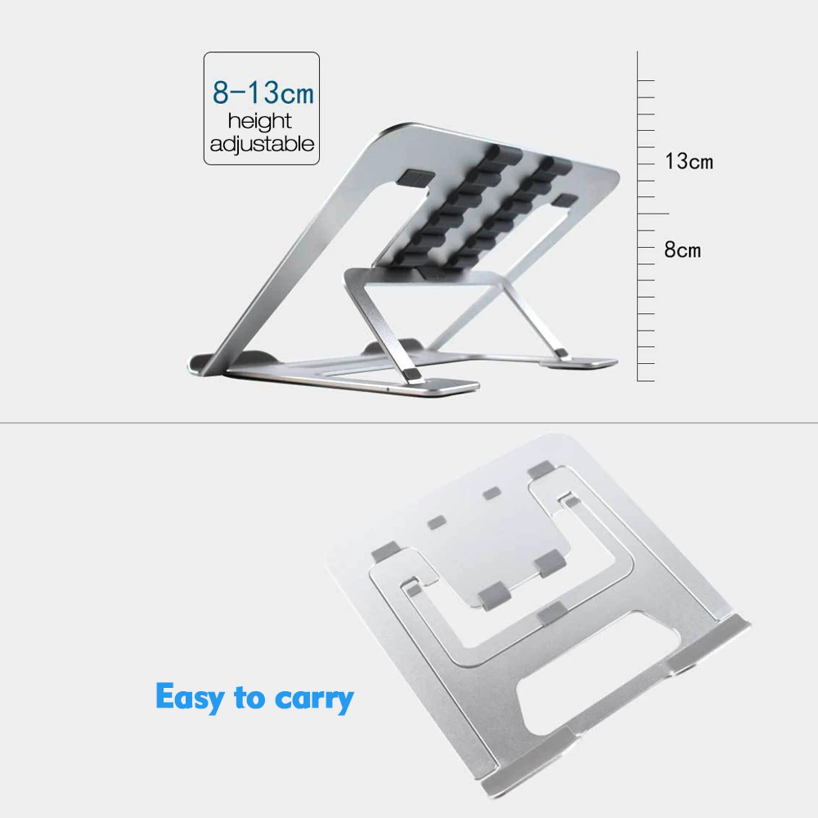 

Foldable Laptop Stand Aluminum Alloy Laptop Holder Multi-Angle Stand with Heat-Vent Hole Elevate Laptop for Size up to 17in