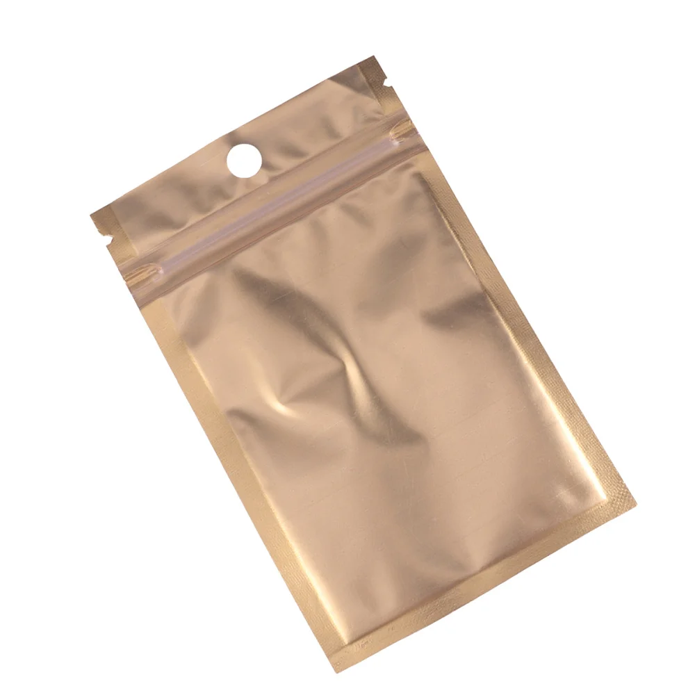 

100pcs Aluminized Sealable Storage Bags Metal Food Storage Pouches Packing Bag (Golden)