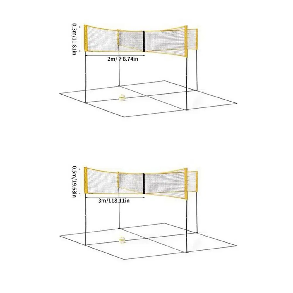 

Portable Training Beach Volleyball Net Cross Shaped Sports Equipment Durable Folding Indoor Outdoor Team Game Adjustable Height