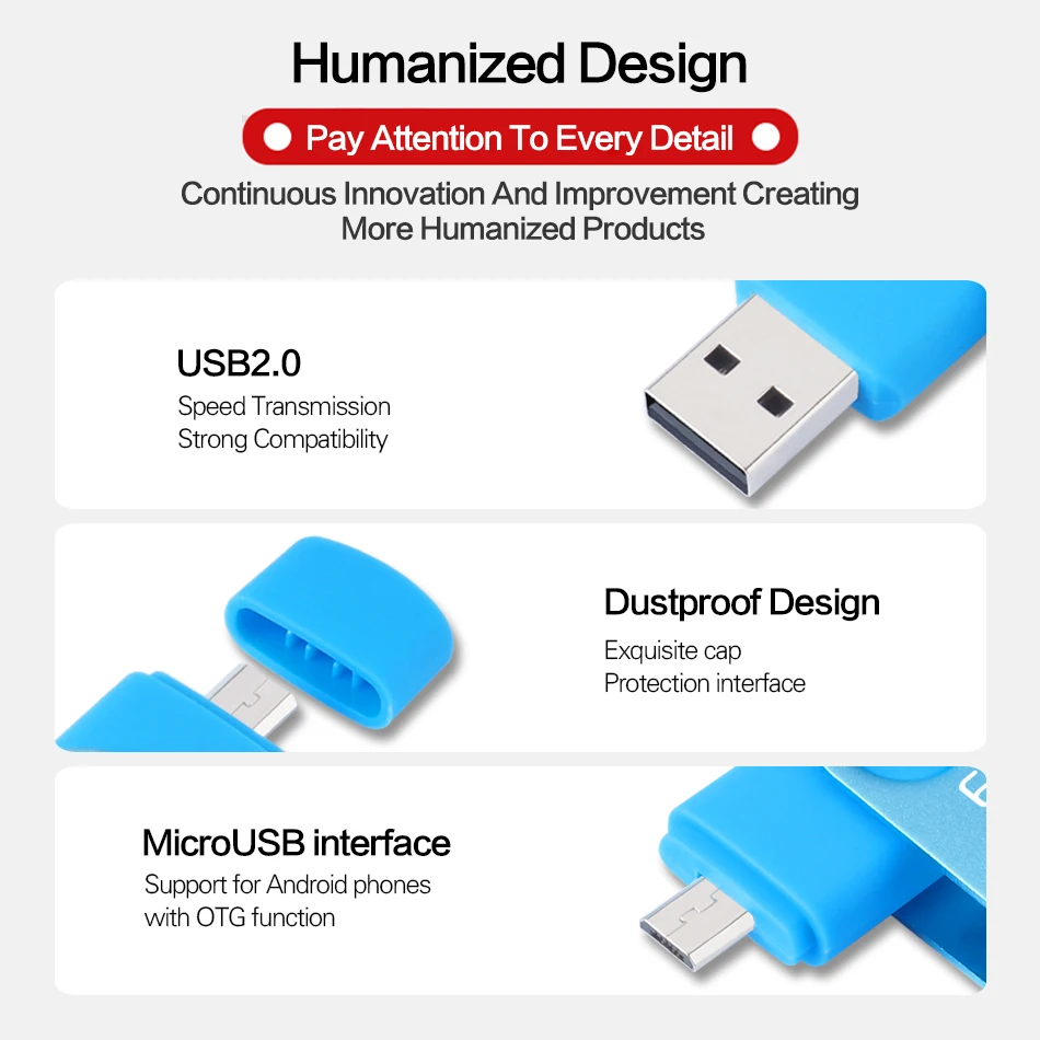 WANSENDA OTG USB флэш накопитель Вращающаяся ручка привод 64 ГБ 32 16 8 Флешка 128 256 usb