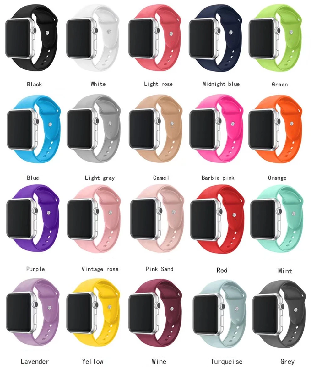Ремешок для Apple Watch Series 3 2 1 38 мм 42 мм мягкий силиконовый дышащий сменный ремешок Спортивная петля для iwatch series 4 40 мм 44 мм