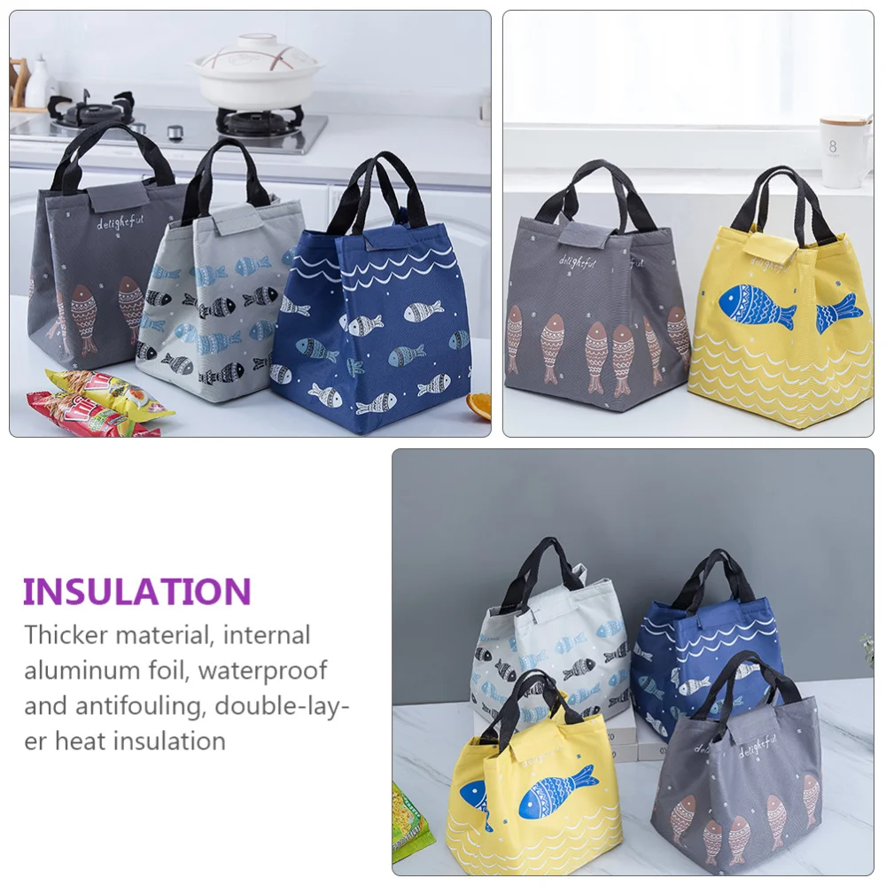

4 Pcs 1 Set Large Capacity Storage Pouches Ice Bags Portable Lunch Bags