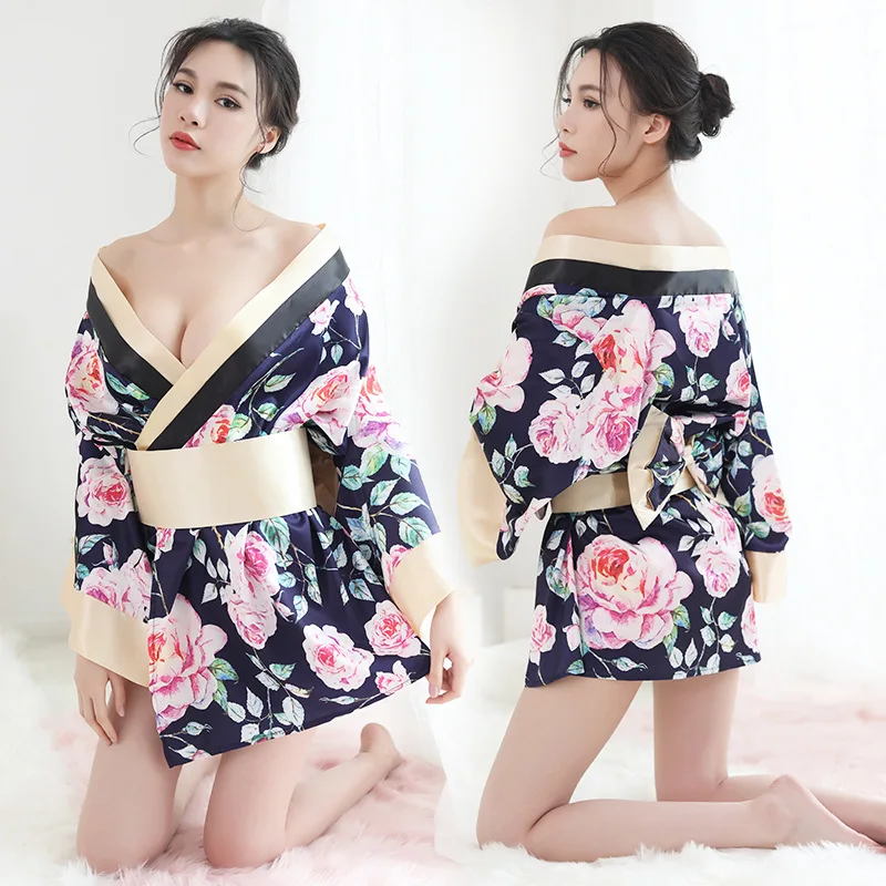 Кимоно уличная традиционные японские сексуальная ночная сорочка Sakura Косплэй