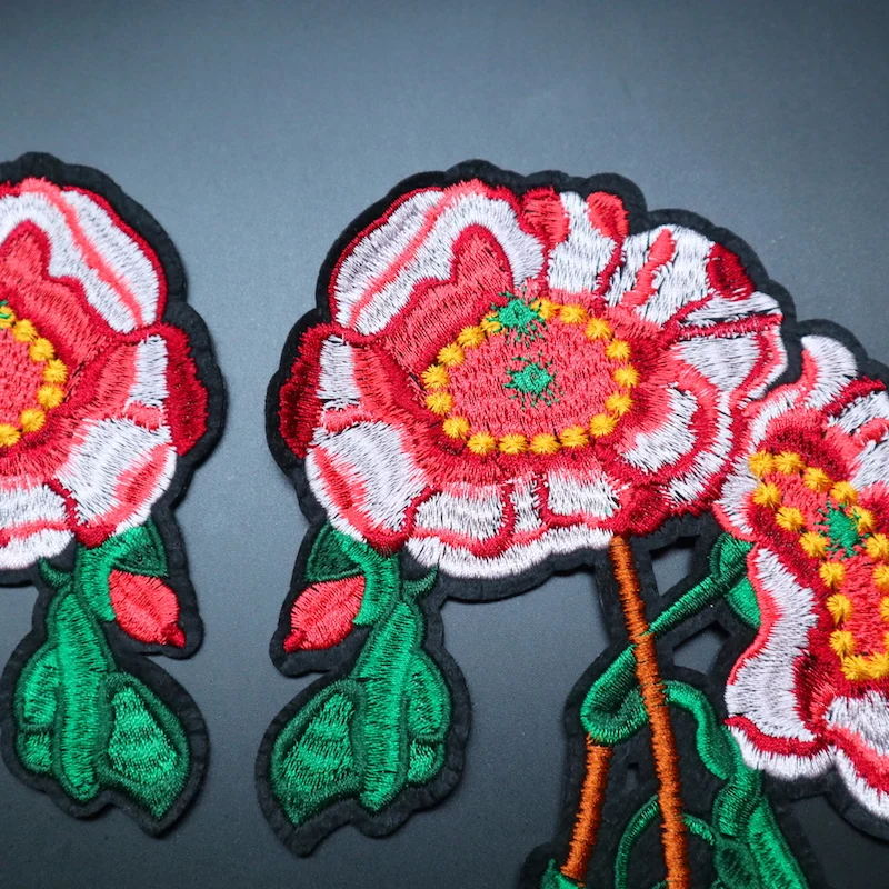 1 пара патчи с крупными красными цветами для одежды | Дом и сад