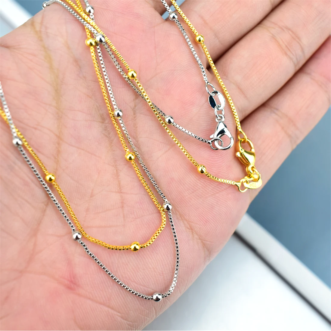 

10pcs Satellite Cable Chain Gold Bead DIY Necklace, Bracelet, Anklet, Jewelry Making Cable Chain Chain Jewelry