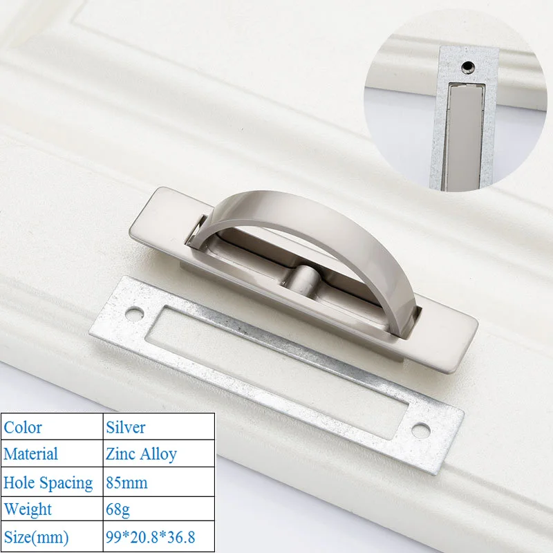 Silver 6187-85mm Высококачественный шкаф из цинкового сплава межкомнатные двери минималистичные ручки американская декоративная мебель ящик флеш татами ручки - Цвет: Silver 6187-85mm