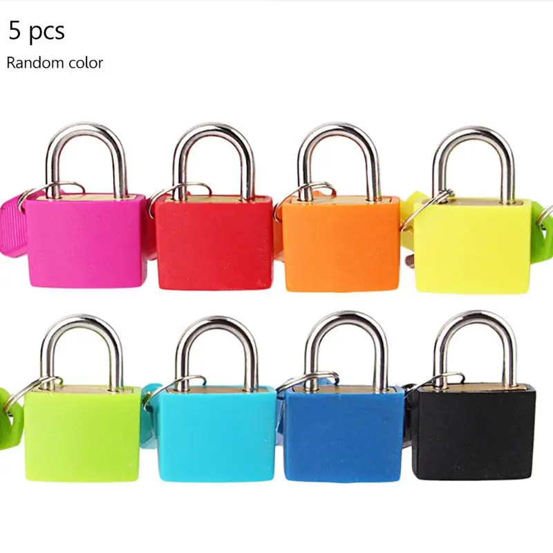 

5pcs Metal Small Mini Strong Steel Padlock Travel Suitcase Diary Lock with 2 Keys