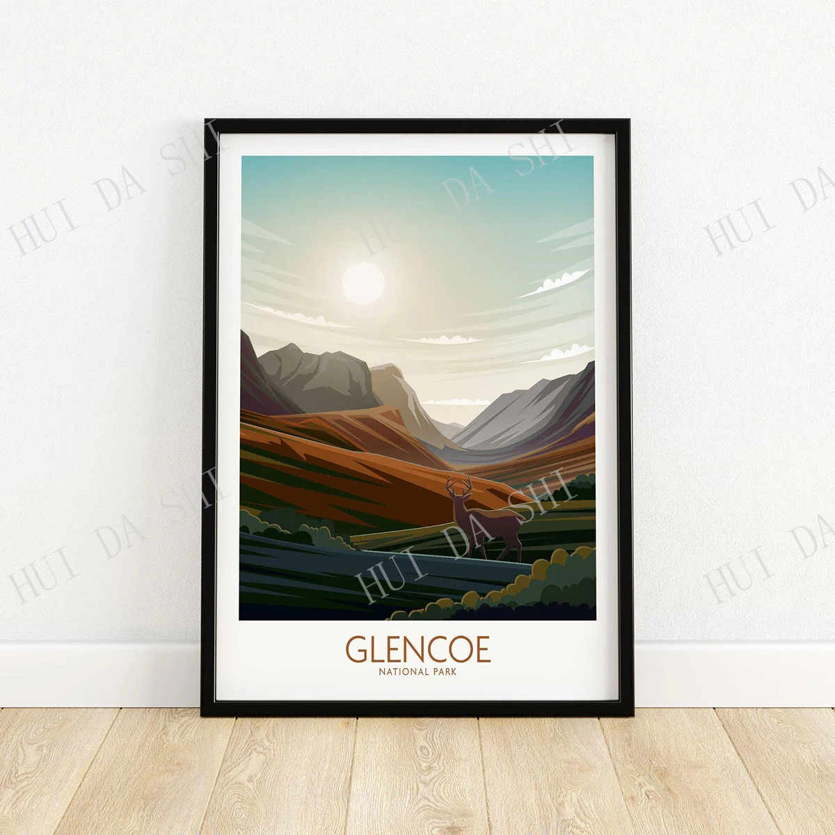 Постер национального парка Glencoe | Художественная печать путешествий в Шотландии