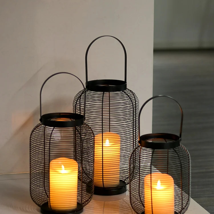 

Nordic Metal Candle Holder Iron Modern Lantern Candle Holder Ornament Hanging Candlestick Portavelas Table Decoration EF60ZT