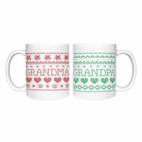 grandma grandpa matching ugly christmas coffee mugs set gift for grandparents mug white 11 oz