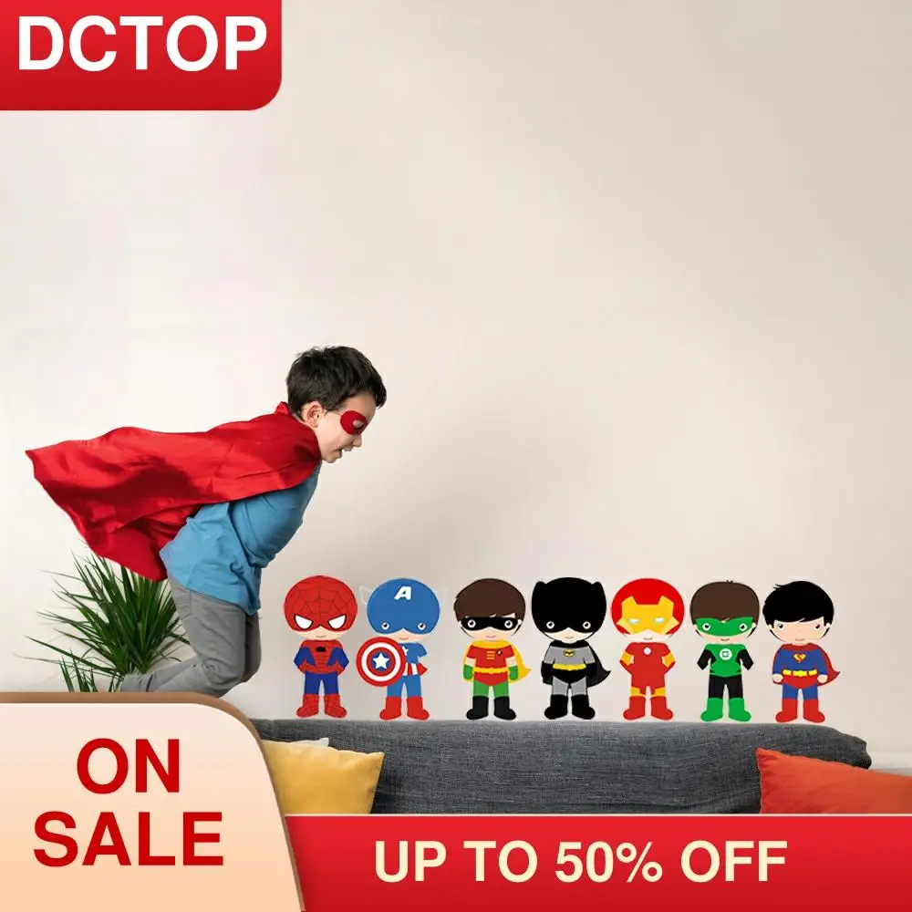 Супер герой наклейки на стену мультфильм Бэтмен художественная наклейка обои