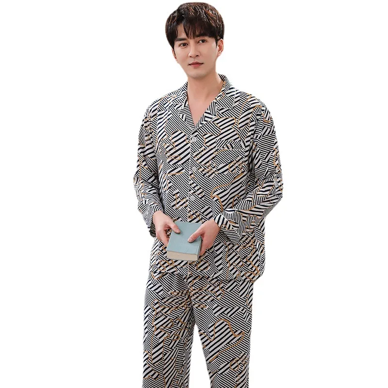 

2PCS Pajamas Set Soft Casual Male Sleepwear Shirt&Pants Men Nightwear Pijamas Intimate Lingerie 2021 New Lounge Wear Pyjamas