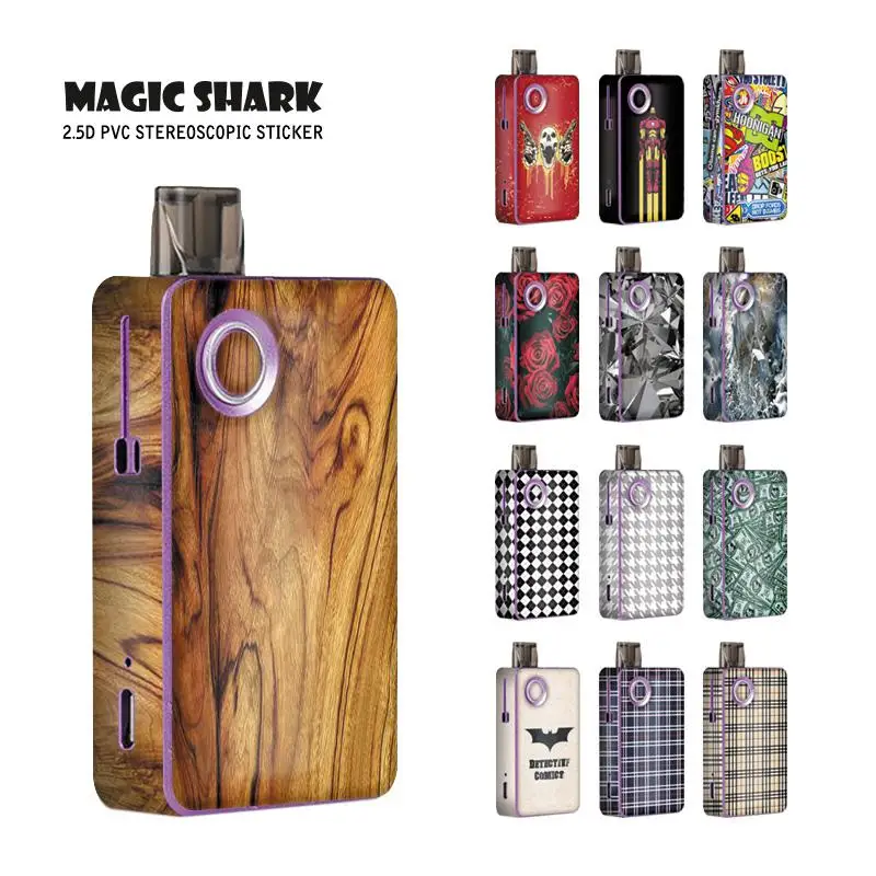 Волшебная Акула череп Бэтмен дерево цветок кристалл Vape пленка Обложка для Pal 2 Pod