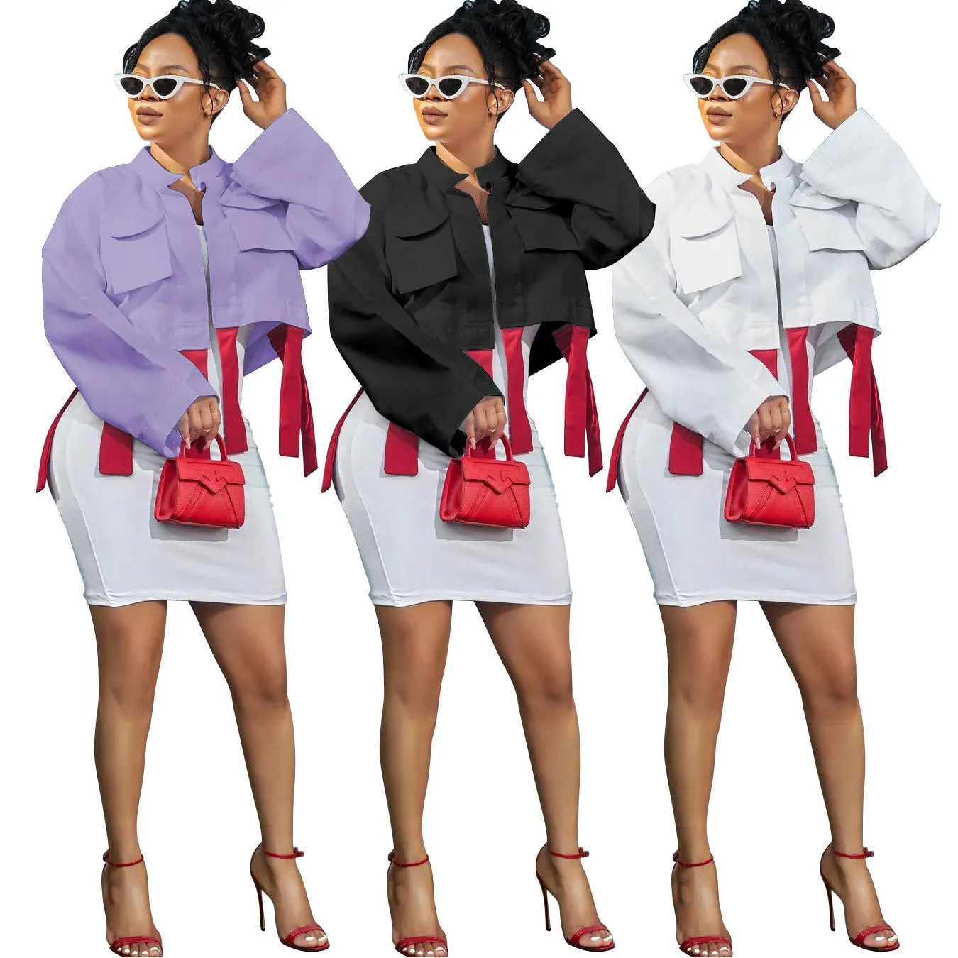 

Casual Tassel Jackets for Women 2021Long Sleeve Crop Tops Streetwear Cardigan Fashion Jacket Coats