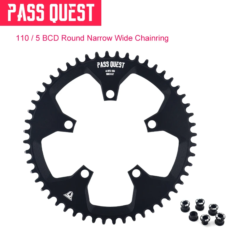 

PASS QUEST 110BCD 5 paw Round Narrow Wide Chainring Road Bike Chainring 42T 44T 46T 48T 50T 52T Crank Tooth For 3550 APEX