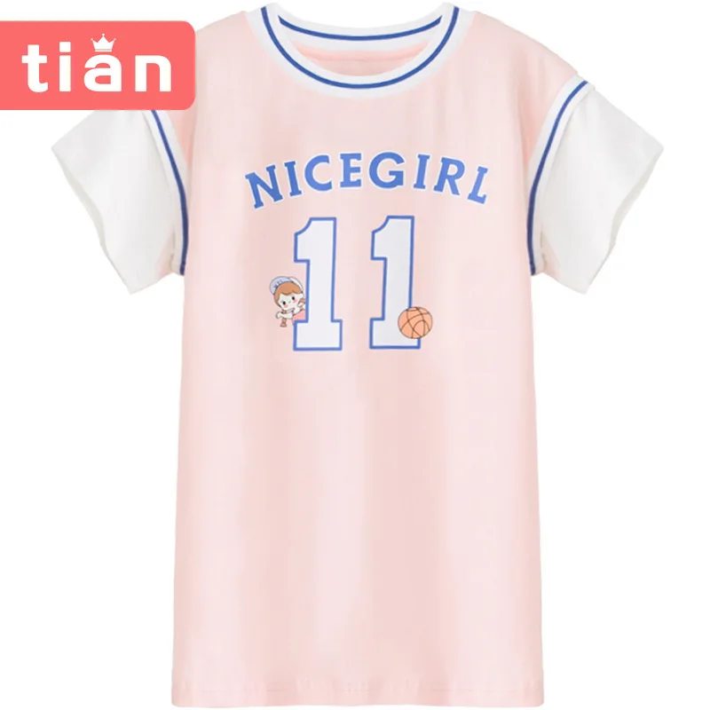 

Children's wear new summer 2021 baby skirt casual girls T-shirt dress