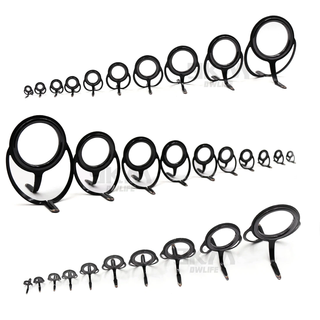 100Pcs Fishing Rod Repair Kit Spinning Rod Building Components Stainless Steel Casting Fishing Rod Guides Replacement Set 4~38mm
