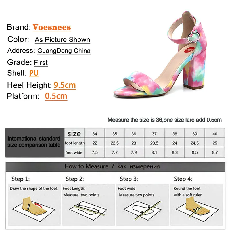

Voesnees Women Sandals Tidal Current One Word Band Thick Heel Sandals Shoes Summer Fashionable And Colorful High Heels 2021 New