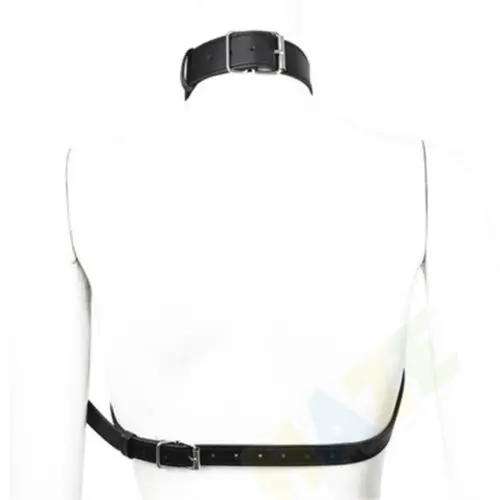 Сексуальный женский бюстгальтер на кожаном ремешке с открытой грудью и шеей