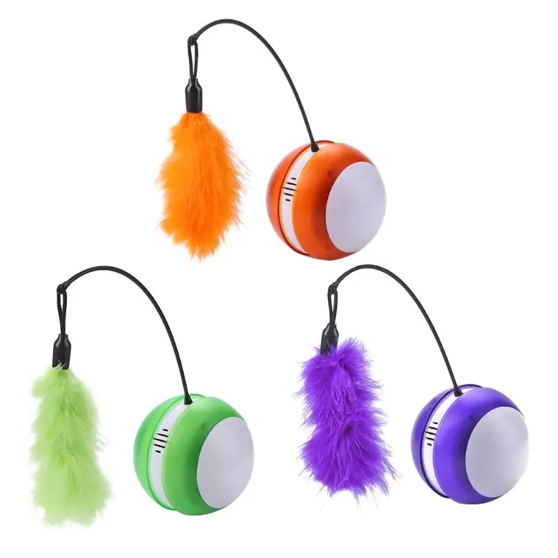 Cat Toy Classic Colors and Simple Durable Design Electric Ball Laser Light Feather Stick Interactive Teasing Pet Supplies | Дом и сад