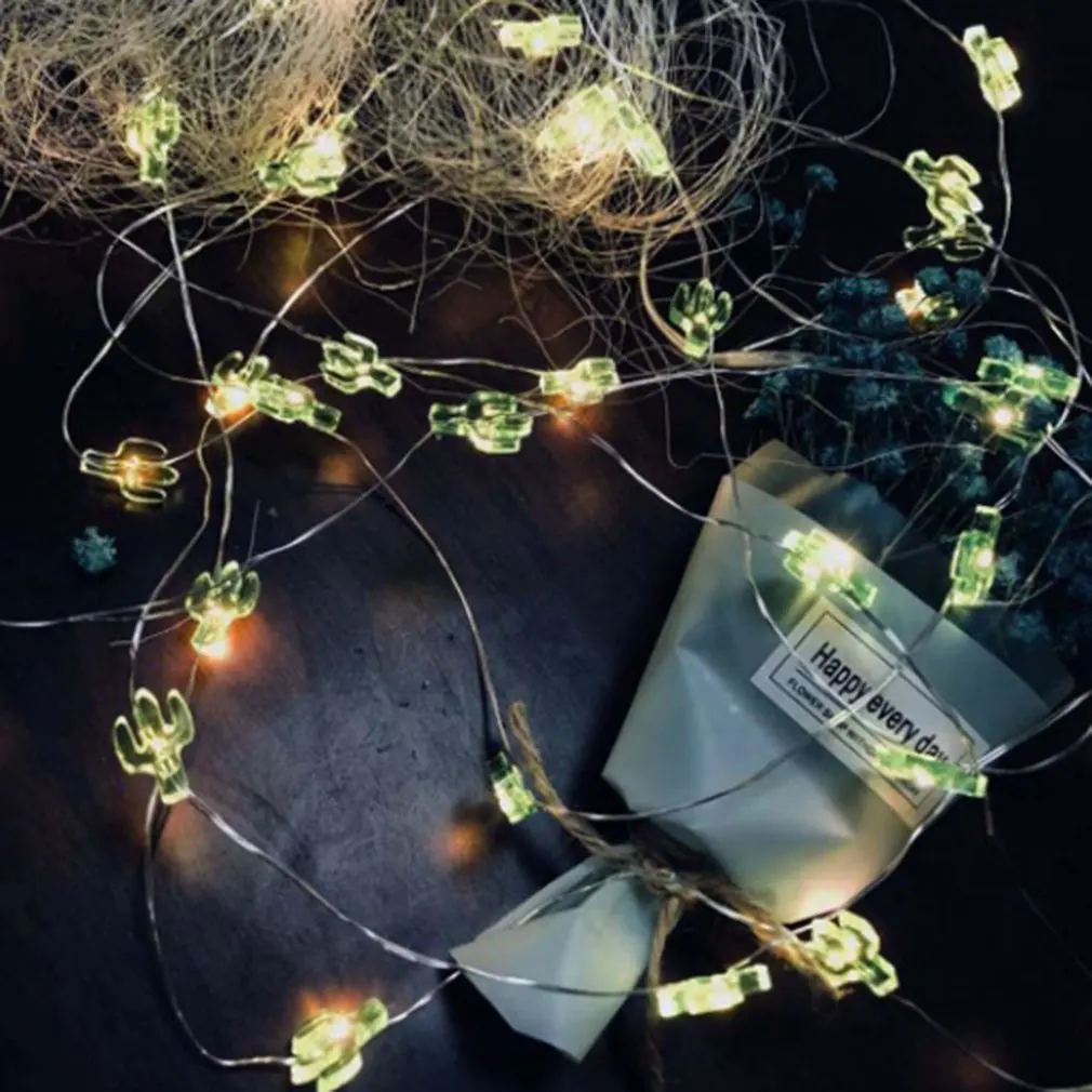 20 Led светильник s Рождественское украшение ананас Фламинго Зеленый Кактус