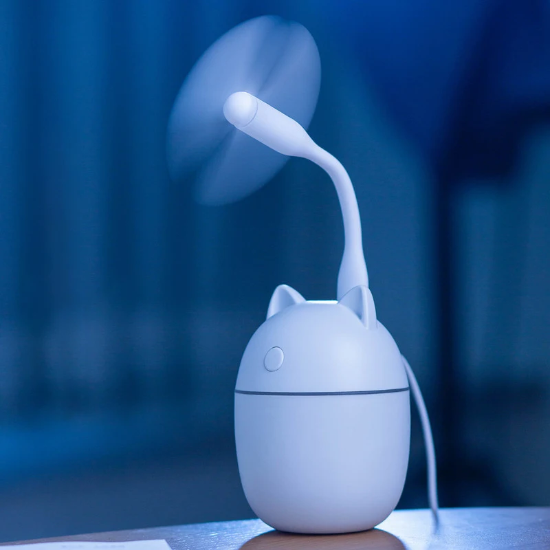 

220ML Air Humidifier Essential Oil Diffuser Romantic Soft Light Mini Mist Spray With Free Gifts Night Light Fan For Home Spa Car