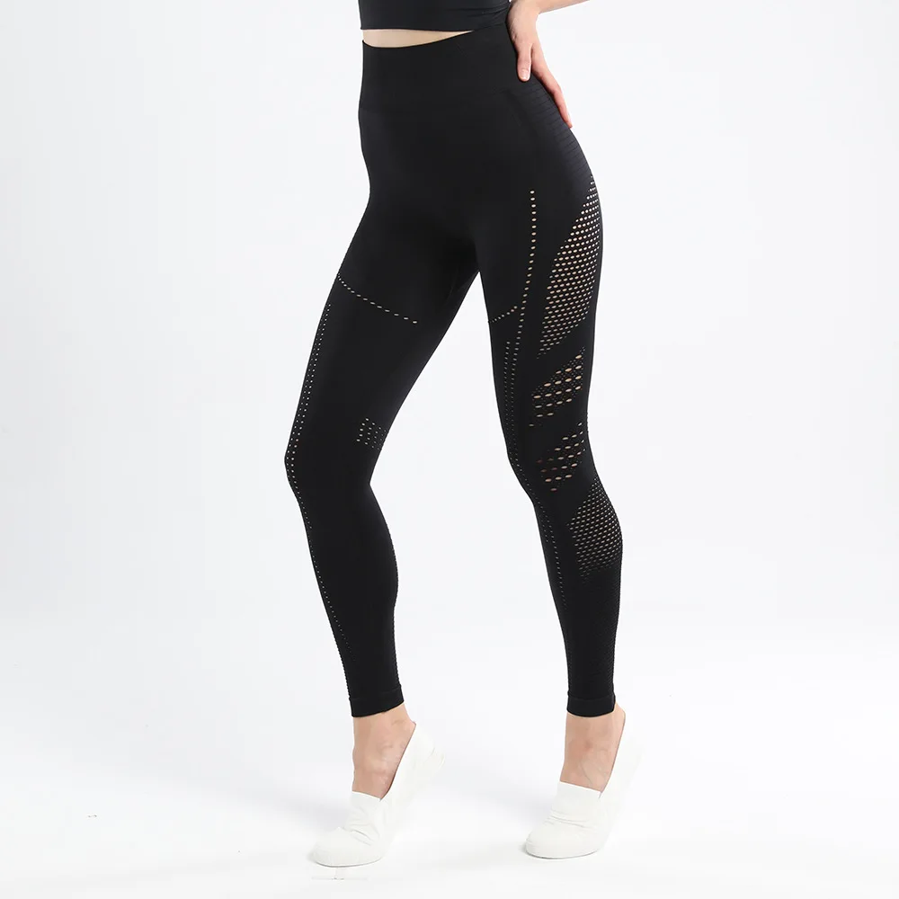 2020New пикантные Легинсы женский спортивный костюм фитнесс бесшовные выдалбливают