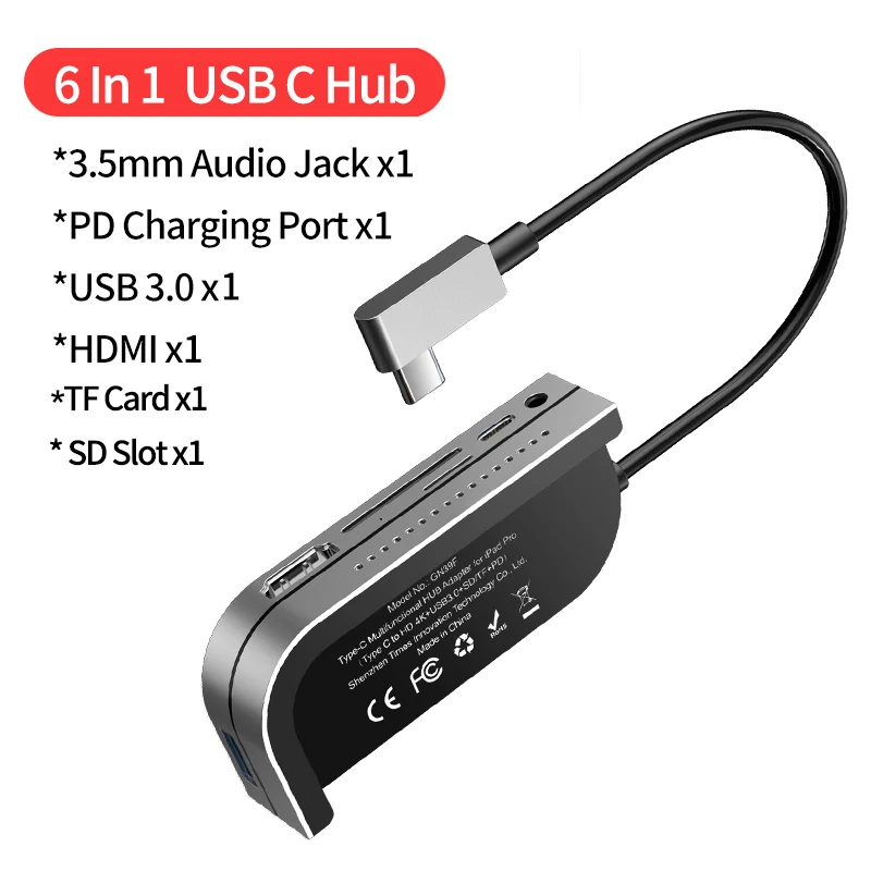 Baseus Мульти USB C концентратор к HDMI USB 3,0 type C концентратор для iPad Pro несколько портов USB-C type-C usb-концентратор, адаптер для MacBook Pro Air - Цвет: 6 In 1 USB C Hub