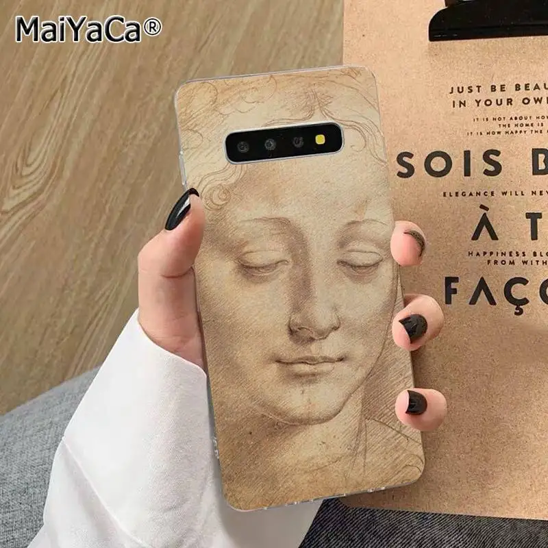 Чехол для телефона MaiYaCa leonardo da vinci с художественной росписью из ТПУ для samsung S10 E S9 plus S6 edge plus S7edge S8plus S10 plus S5