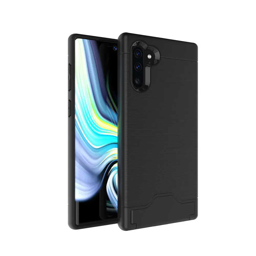 Case-Black Для samsung Galaxy Note 10+ 5G 10 Plus Note10 матовый армированный резиновый чехол для телефона для samsung Note 10 Plus 5G слот для карт Чехол-держатель - Цвет: Case-Black