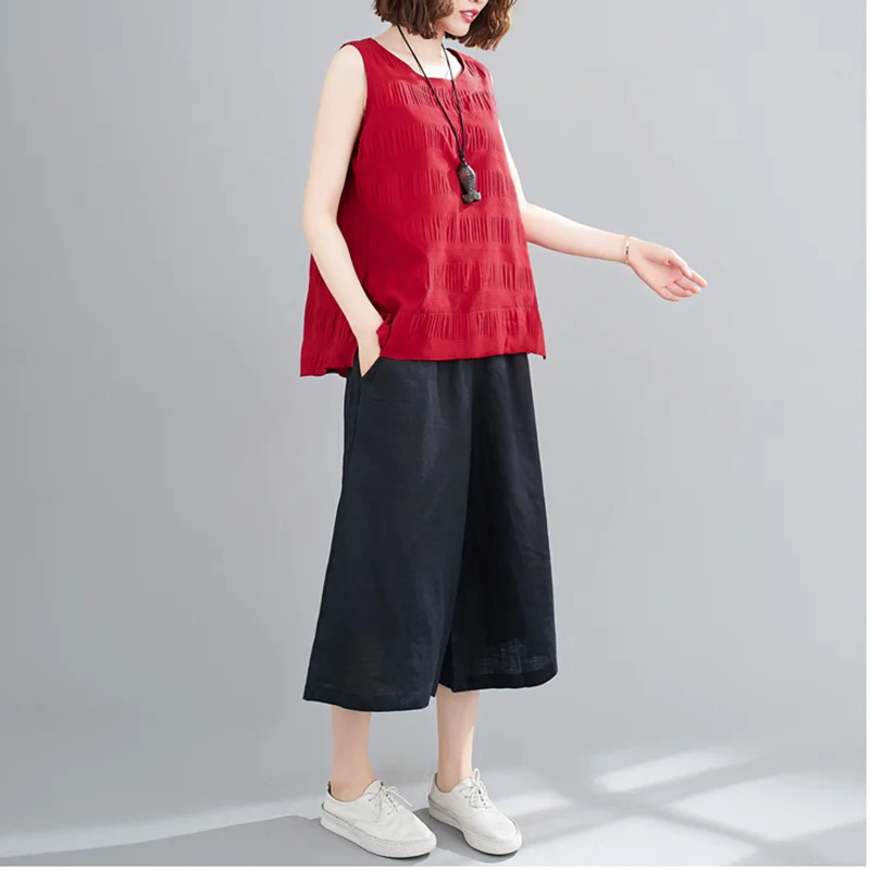 Женские летние футболки размера плюс с круглым вырезом без рукавов жилет топы