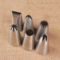 6pcs stainless steel cupcake cookie nozzles icing piping pastry nozzle tip baking nozzles fondant decor cake decorating tool