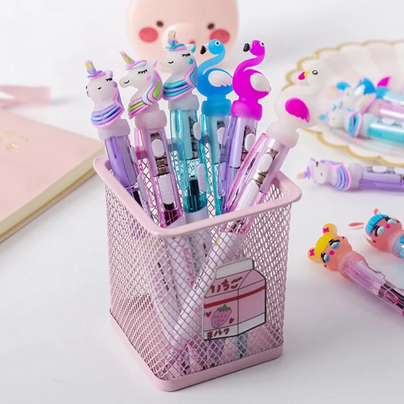 

1Pcs Cute Unicorn Flamingos Ballpoint Pen Creative LED Lights Glowing Ballpoint Pen Student Writing Pen Office School Supplies