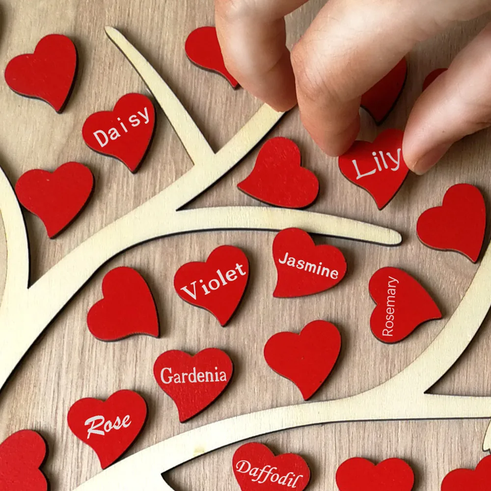 Деревенская Свадебная Гостевая книга персонализированное 3D деревянное сердце