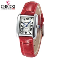chenxi brand 068a quartz watch casual women luxury red leather ladies simple wrist watch clock female creative gift montre femme