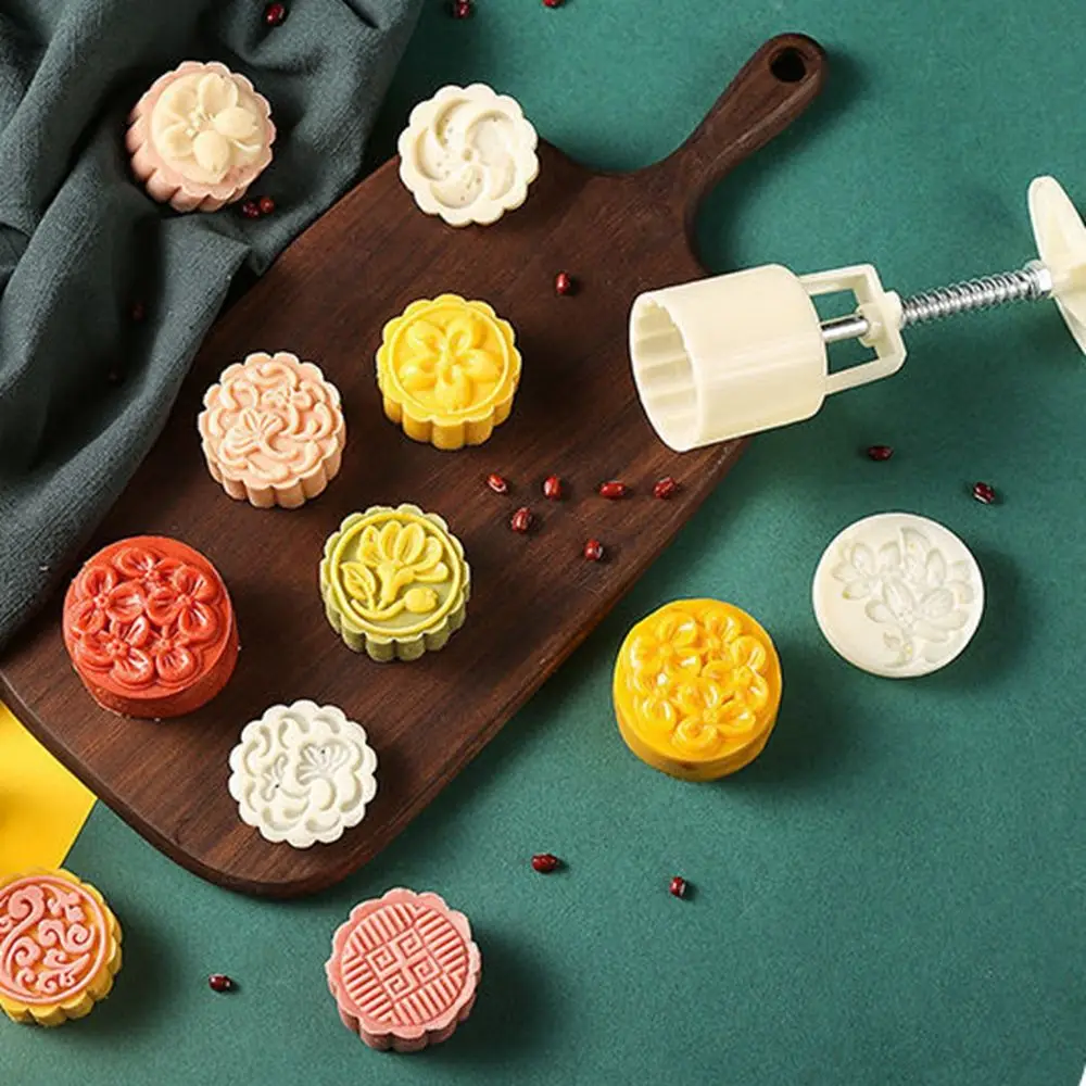 

Traditional Baking Pastry Flower Patterns Mid-Autumn Cake Mould Mooncake Mold Cookie stamps Biscuit Stamping Machine