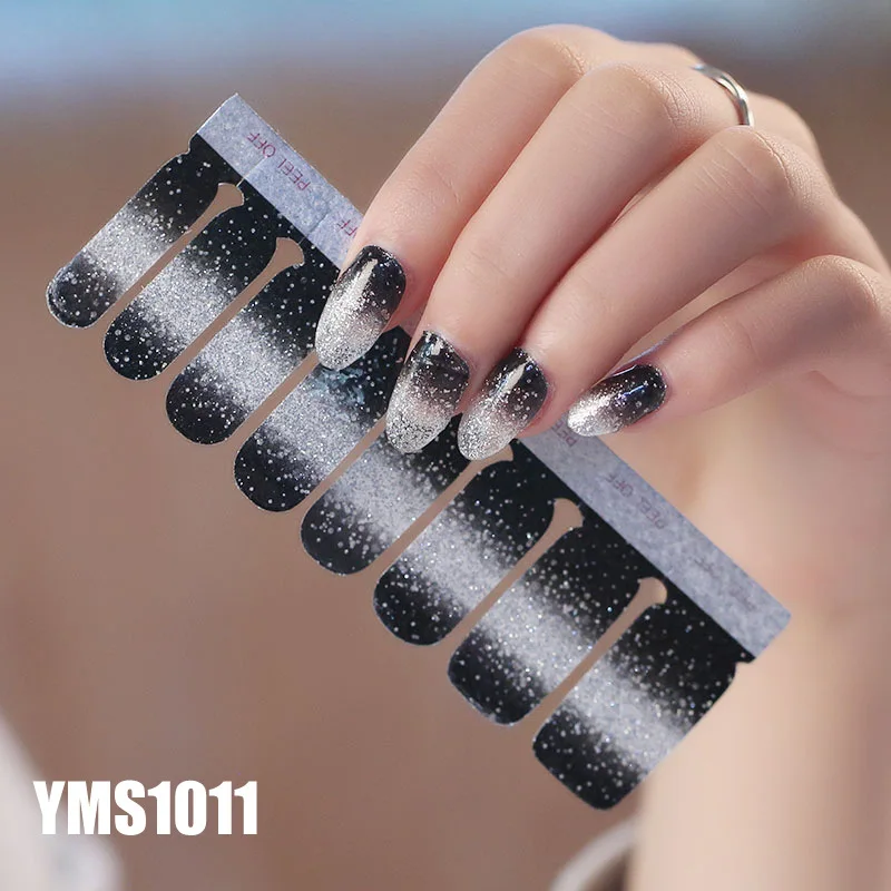 

Glitter Powder Gradient Color Stickers Nail Wraps Full Cover Nail Polish Sticker DIY Self-Adhesive Nail Art Decoration 14 Colors